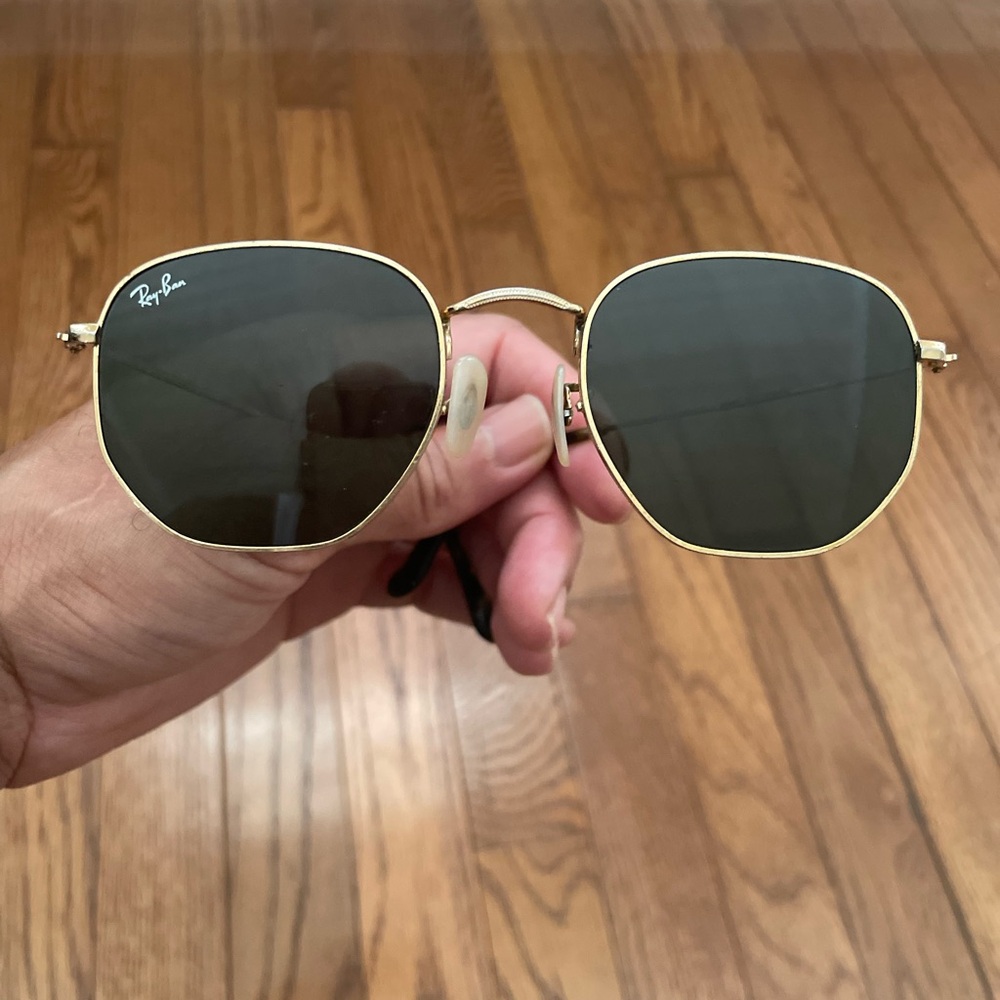 Ray-Ban Gold Frame Sunglasses with Dark Lenses